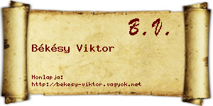 Békésy Viktor névjegykártya