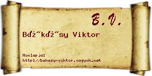 Békésy Viktor névjegykártya